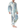 thumbnail image 2 of Fotbe Algae Corals and Seashells Pattern Long Sleeve Pajama Set for Men,Sleepwear Set,2-piece Loungewear Set,Soft PJs Comfy Nightwear with Pockets-X-Large, 2 of 7