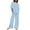Light Blue #6-3, variant on pstuiky Cotton and Linen Sets for Women 2 Piece, Summer Short Sleeve Crewneck Top Outfits Short Sleeve Tops with Long Pants Tracksuit Sweatsuits Leisure Sets Khaki S