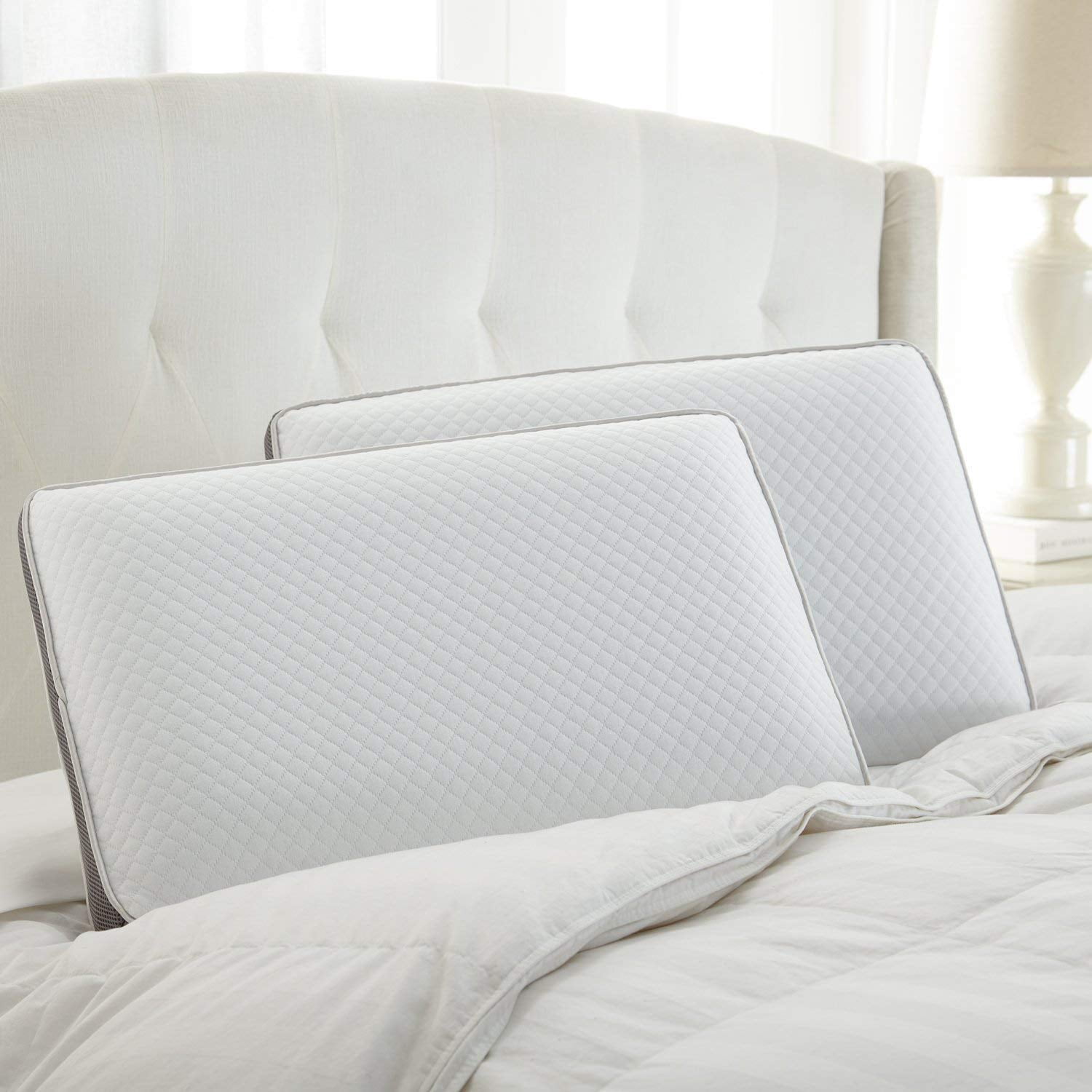 Perfect Cloud Dual Option Cooling Memory Foam Pillow Breathable Gel Pods 5.5” Medium-Loft, Standard