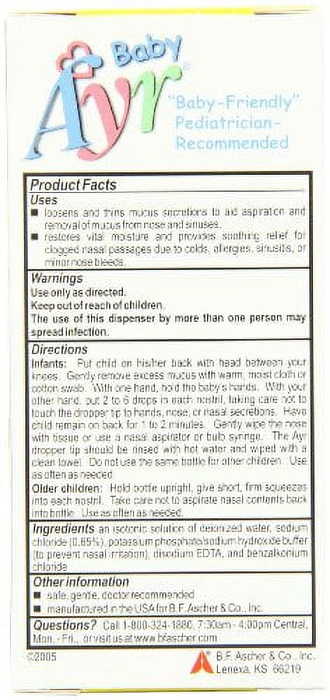 Ayr Baby Saline Nasal Spray/Drops, 1 Oz., 6-Pack