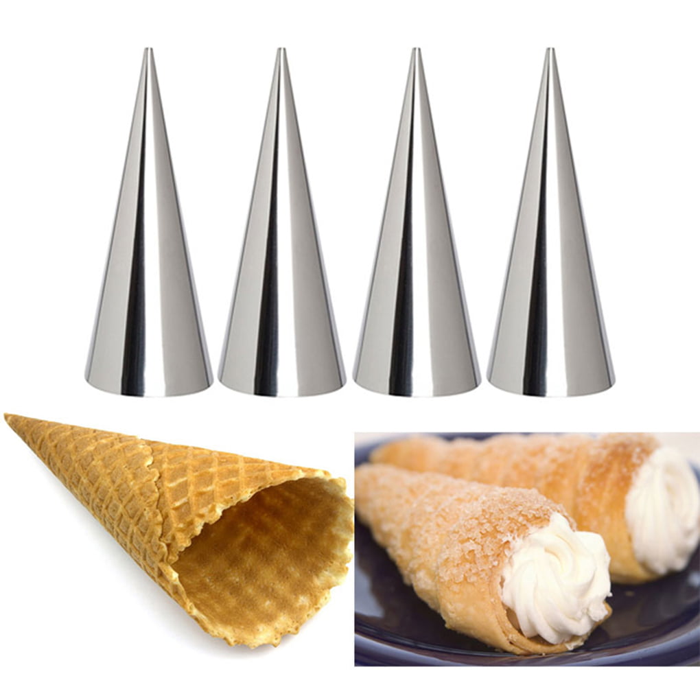 5pcs/lot Baking Cones Stainless Steel Spiral Croissant Tubes Horn bread Pastry making Cake Mold baking supplies L 