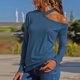 thumbnail image 2 of Ropa de trabajo,Camiseta de verano de manga larga con cuello redondo para mujer, informal y cómoda, de tejido suave y transpirable, ideal para el hogar o el trabajo, sopatenor, 2 of 8