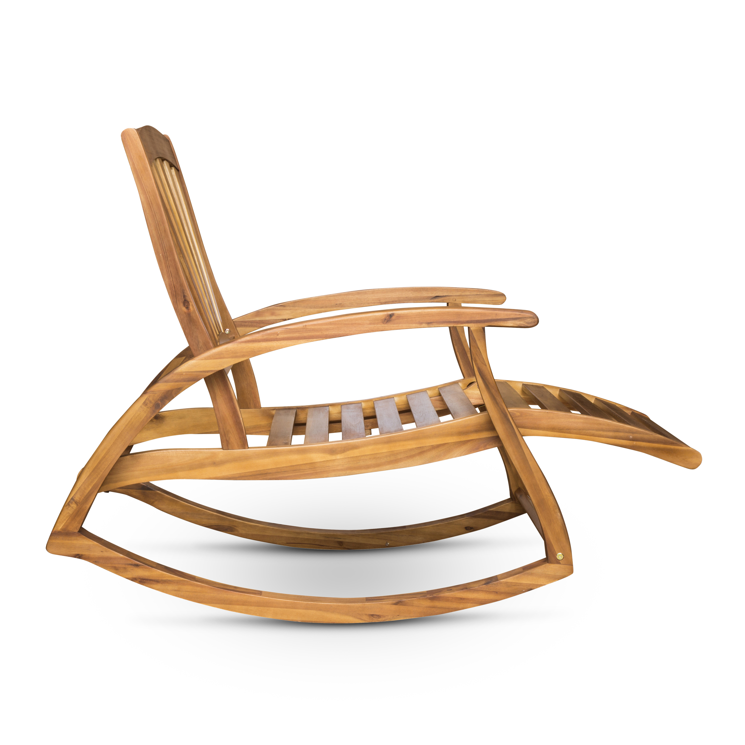 Kaya Outdoor Reclining Acacia Wood Rocking Chairs, Set of 2, Teak - image 5 of 7