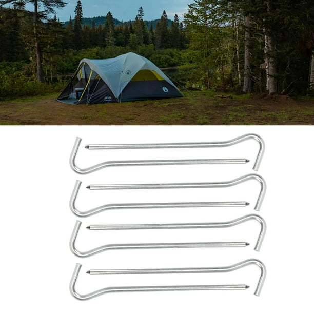 8 Pcs Yard Tent Stakes, Aluminum Heavy Duty Camping Tent Pegs With Secure  Curved Hook Ends For Securing Tents Ground Sheet Garden Ground