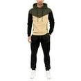 thumbnail image 2 of Wutalume Men's Fall and Winter Hooded Sports Set, Fleece-Lined Warm and Cozy Athletic Outfit with Pullover Hoodie and Jogger Pants,for Outdoor Activities and Gym Training,Army Green L, 2 of 5