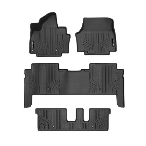 SMARTLINER All Weather Custom Fit Black 3 Row Liner Set Compatible With 2024 Kia EV9 (Only Fits with 2nd Row Bench Seat)