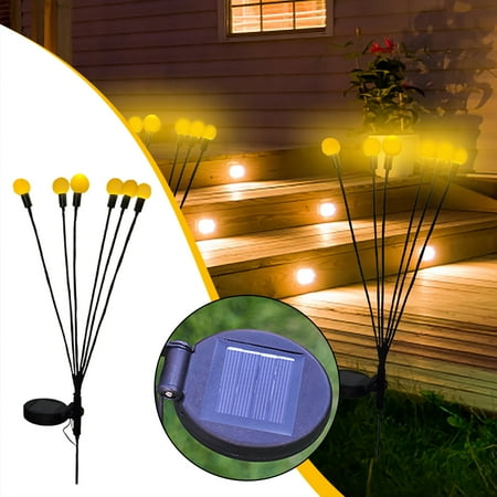 

SQUARE CARMEN Solar Garden Lights Swaying Solar Firefly-Lamp Outdoor LED Lights Decor 2 Pack Black