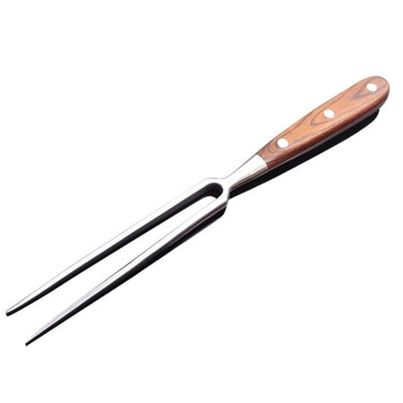 

Stainless Steel BBQ Fork Portable Outdoor Barbecue Tool Wooden Handle Barbecue Meat Wood Fork Barbecue Fork