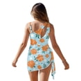 thumbnail image 2 of SEANATIVE Girls Bathing Suit with Mesh Sheer Swimsuit Cover Back Cutout Summer Beachwear One Piece Swimsuits for Teen Girls, Size 15-16 Years, Orange Flower Blue, 2 of 7