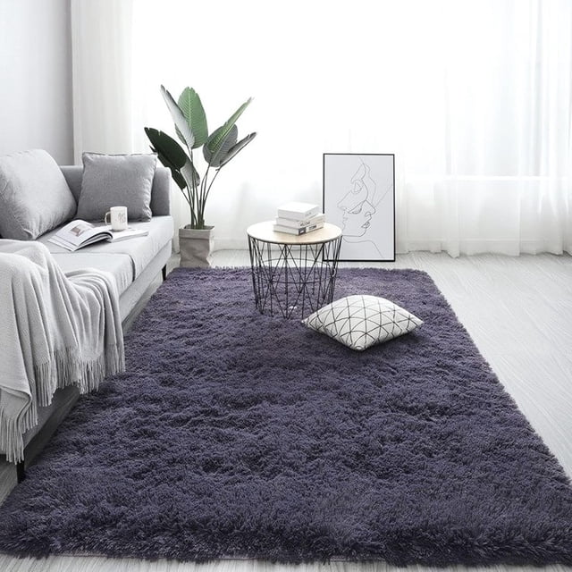 Alfombra Moderna, Alfombras para Sala Ultra Suave y Esponjosa, Decoracion Hogar Alfombra para Recamara Cuarto Sala, Lavable (púrpura)