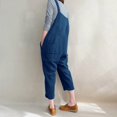 thumbnail image 5 of Auroural Womens Pants Clearance Women Sleeveless Dungarees Loose Cotton Linen Long Playsuit Party Jumpsuit, 5 of 7