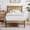 Slate, variant on Katkuca Twin Size Metal Bed Frame, Industrial Platform Bed with Wood Headboard and Footboard, Heavy-Duty Metal Mattress Foundation, Easy Assembly, No Box Spring Needed, Slate