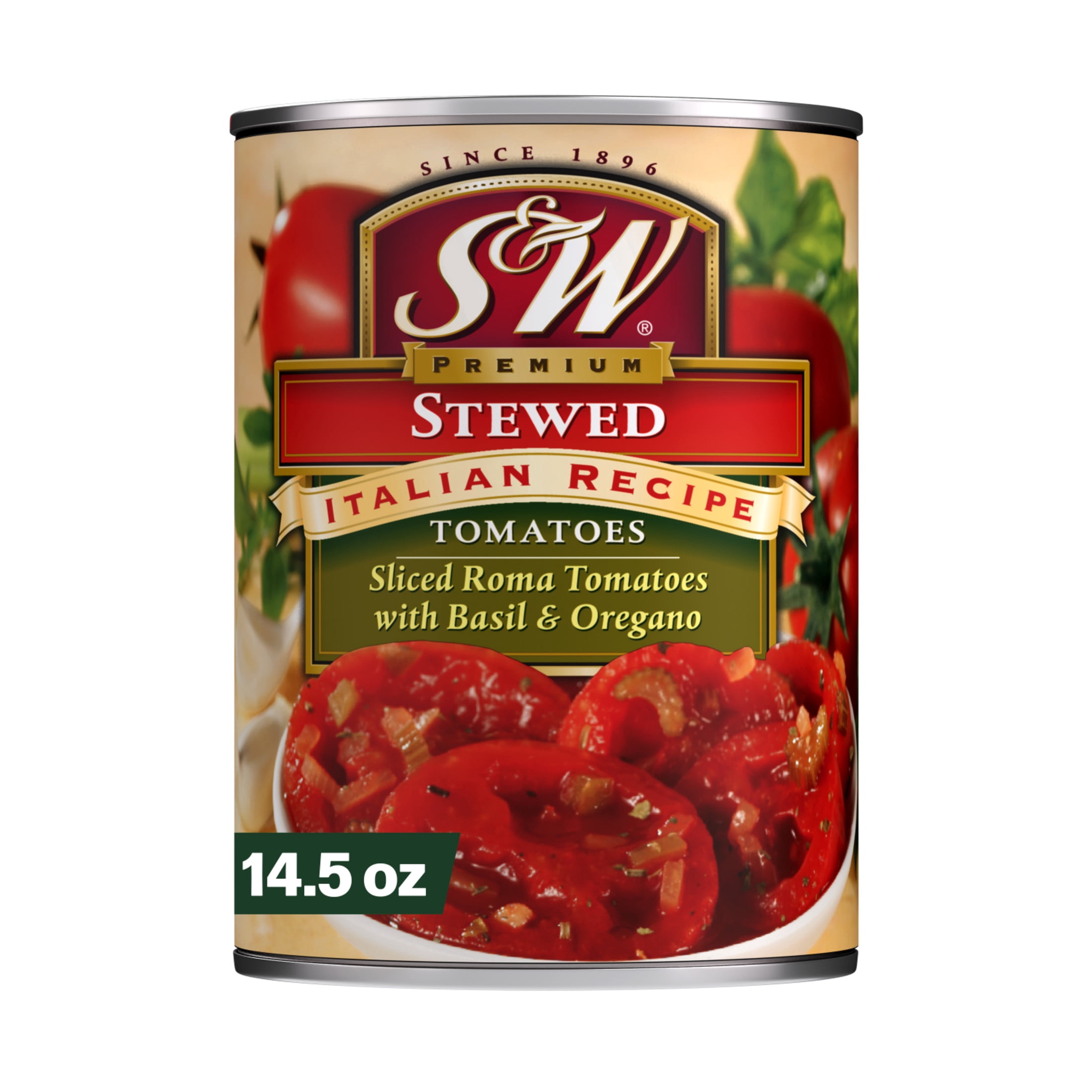 (7 pack) S&W Premium Stewed Italian Recipe Tomatoes, 14.5 OZ