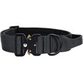 thumbnail image 1 of HUGFEGWE Colorful Nylon Dog Collar for Medium/Large/XL Dogs with Quick Release Metal Buckle & Control Handle for Dog Training Walking (Black, L) CJB91-122099, 1 of 7