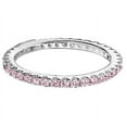 thumbnail image 3 of 925 Sterling Silver Ring 2mm Pink and White 3-Piece Set Stackable Eternity Band Women's Accent, 3 of 4