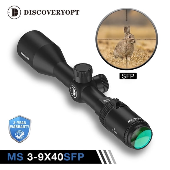 Discoveryopt MS 3-9X40 Optics Scope 25.4MM Tube Compact Riflescope For Hunting Second Focal Plane