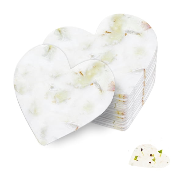 20Pack Loveable Heart Greeting Cards, Plantable Wildflower Seed Paper Recycled Card for Wedding Favors,Bridal Shower Favor,Mother's Day,Corporate Celebration (P11)