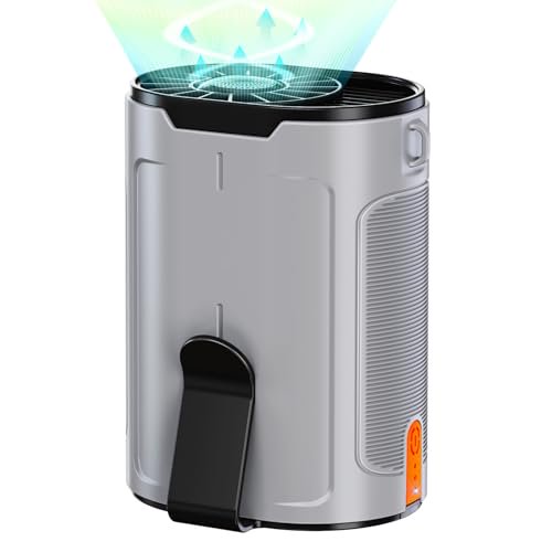 Ventilador portátil Heelkl 2025 AI recargable, 4 velocidades, flujo de aire fuerte de 6600 RPM, ventilador de cintura personal