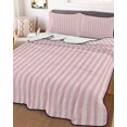 thumbnail image 3 of Quilts Twin XL Size, Pink Striped Soft Comforter Bedding Set for Bed, Modern Simple Farmhouse Beige Vintage Lightweight Quilted Bedspread with Pillow Cover(2 Pieces) for All Season, 68x98 Inch, 3 of 6