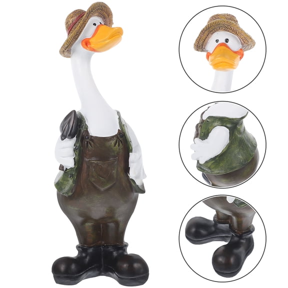 WASHWEPE Garden Decoration Resin Duck Decor Multi 1Pack 9.82X3.14X3.14In