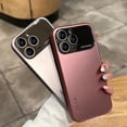 thumbnail image 6 of Large Window Frosted Phone case with Lens Film, All-Inclusive case, Simple Business, Anti-Drop and Anti-Abrasion, for iPhone 15 14 13 12 11 Pro Max Phone case (Dark Blue,iPhone 15), 6 of 8