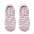 thumbnail image 2 of 1 Pair Women Socks Contrast Colors Soft High Elasticity Bow-knot Striped Keep Warm Solid Color Low Cut Anti-skid Silicone Floor Socks for Home Wear,Pink, 2 of 8