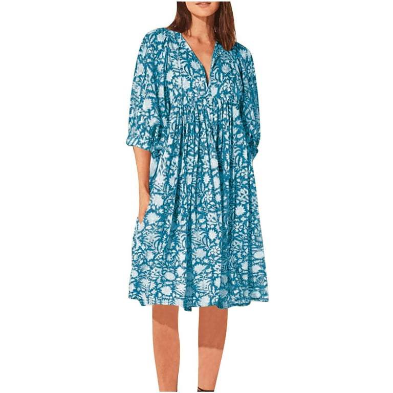 blue floral winter dress Fifer Mini Dress in Electric Blue Floral Printed Twill