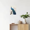 thumbnail image 3 of ZHONGYUTONG Blue Peacock Wall Art Beautiful Animal Canvas Prints Elegant Proud Peacock Picture Living Room Bathroom Bedroom Decor Frame (28" x 42"), 3 of 6
