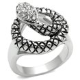 thumbnail image 1 of Rhodium Brass Ring with Top Grade Crystal, Clear - Size 10, 1 of 1