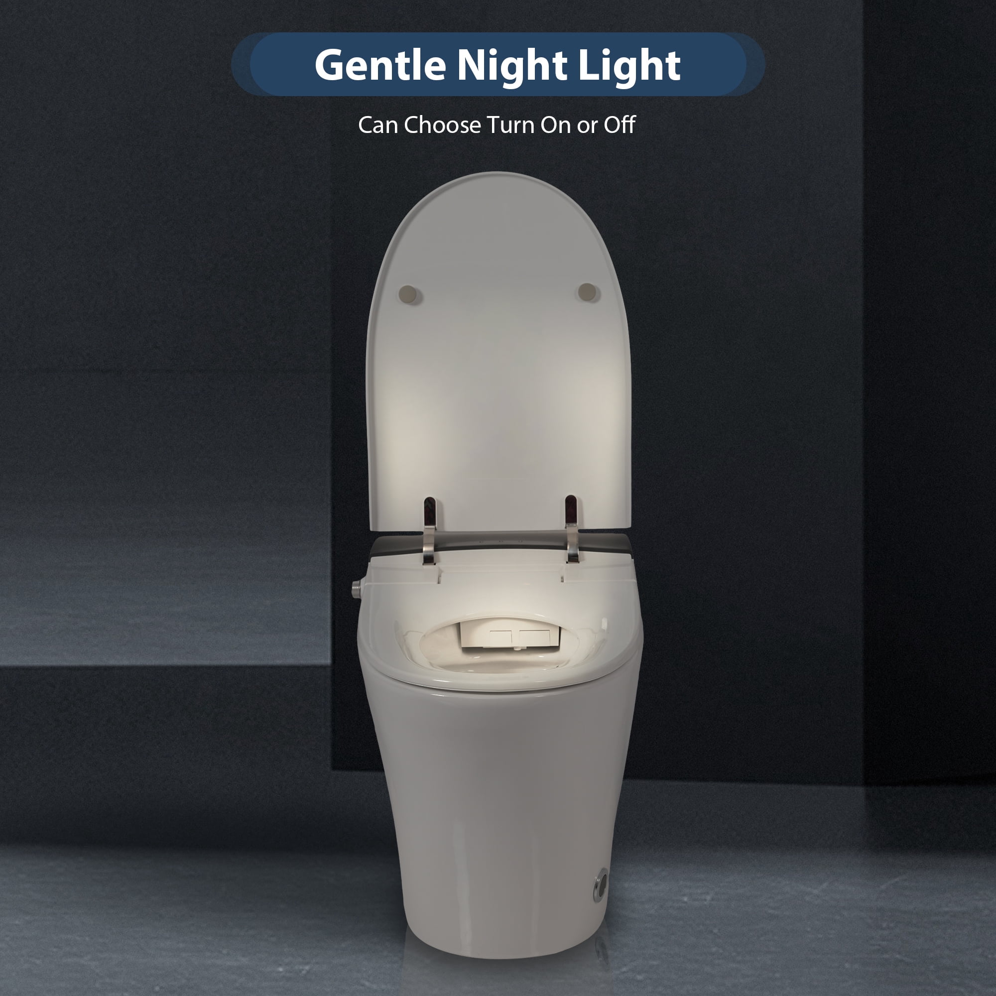 Alvantor Tankless Smart toilet Built-in Heated Seat, Modern Toilet with Auto Flush, Foot sensor Flush, Night Light, Power Outage Flushing, Soft Close Cover,White