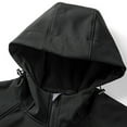 thumbnail image 4 of Brondbend Waterproof Jacket Men Men's Solid Color Warm and Waterproo Outdoor Casual Sportswear Jacket Hooded Jacket Plus Size Outdoor Hiking Travel Versatile,Black, 4 of 7