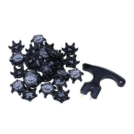 30PCS Golf Shoe Spikes Replacement Champ Cleat THiNTech with Removal Tool, Black &