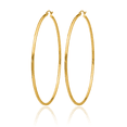thumbnail image 3 of 10K Solid Yellow Gold 2mm Tube Round Extra Large Hoop Earrings, 3 of 10