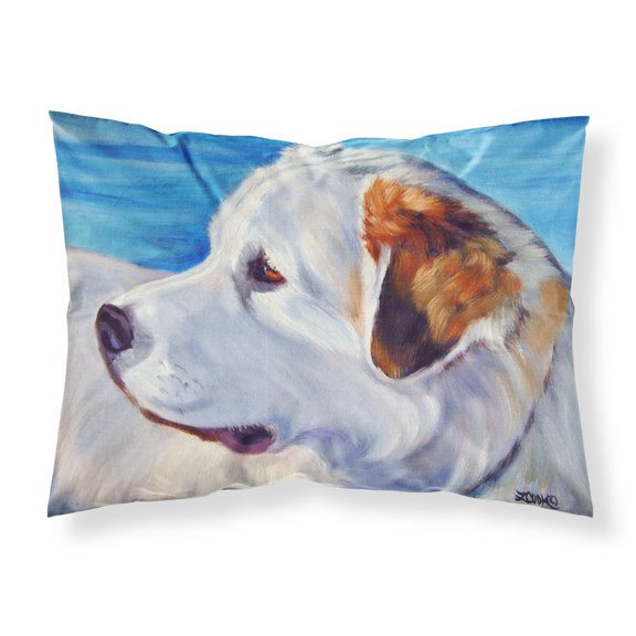 Carolines Treasures 7417PILLOWCASE Great Pyrenees at the Beach Fabric Standard Pillowcase Standard multicolor