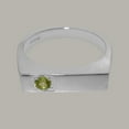 thumbnail image 5 of LBG British Made Solid 14k White Gold Natural Peridot Mens Band Ring - 33 size options - Size 10.25, 5 of 6