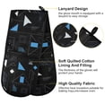 thumbnail image 4 of Dailycode Double Sided Oven Mitt with Loop Heat Resistant Kitchen Long Potholders 7" x 35" Irregular Triangle Lines, 4 of 6