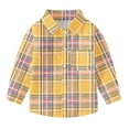 thumbnail image 6 of Boys' Long Sleeve Oxford Dress Shirts Kids and Toddlers Casual Button Up Collared Shirt Blouses for 6M-8T, 5-6 Years Yellow, 6 of 7