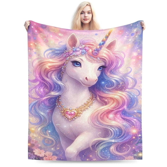 Magical Unicorn Blanket Colorful Unicorn Throw Blanket Soft Cozy Blanket for Couch Bed Girls Birthday Gift 50x40
