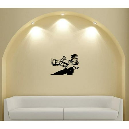 vsgraphics llc japanese manga guy machine guns vinyl wall art decal
