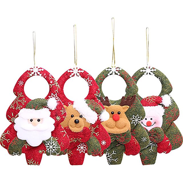 Adornos colgantes para árbol de Navidad Foohvr 4 adornos colgantes muñeco de nieve y Papá Noel