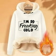 thumbnail image 2 of Lindreshi Hoodies for Women's Winter Warm Plush Printed Fashion Long Sleeve Tops Hooded Sweatshirt, 2 of 3