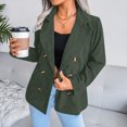 thumbnail image 2 of Siilsaa Women Blazer Womens Long Sleeve Lapel Pockets Loose Fit Work Casual Blazer Green,M, 2 of 5