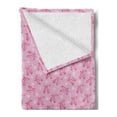 thumbnail image 2 of Ballet Soft Flannel Fleece Blanket, Ballet Pointe Shoes with Flowers Pastel Tone Girlish Feminine Pattern, Cozy Plush for Indoor and Outdoor Use, 60" x 80", Pink Pale Pink and White, by Ambesonne, 2 of 5
