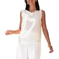 thumbnail image 3 of Laqbezok Women's Large Sequin Tank Top, Sparkly Sleeveless Scoop Neck Paillette Blouse, Sexy Beach Party Outfit, 3 of 7