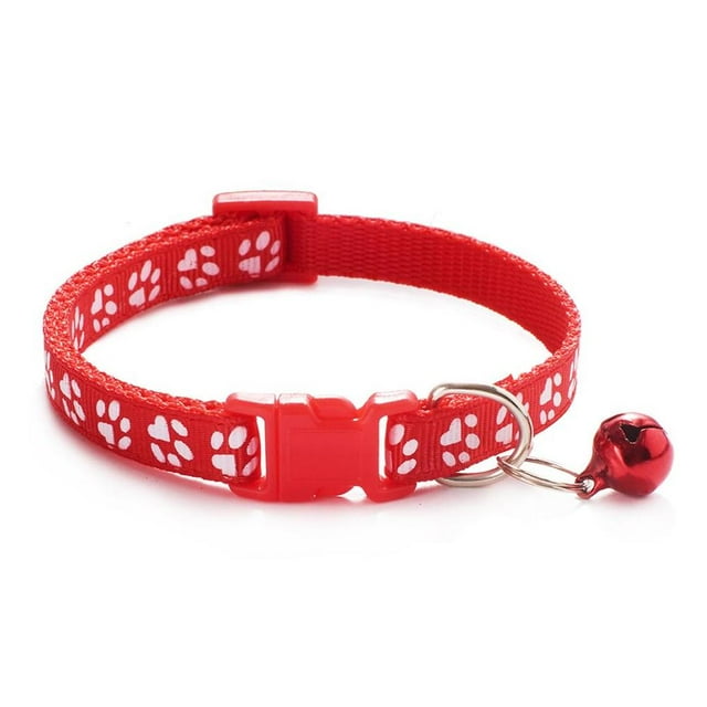 Billuyoard Collar ajustable para mascotas con campana, huella de gato bonita, suministros para mascotas duraderos y resistentes, accesorios para Juguetes para gatos No.8