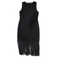 thumbnail image 1 of Ralph Lauren Womens Fringe Trim Cocktail Dress, Black, 4, 1 of 1