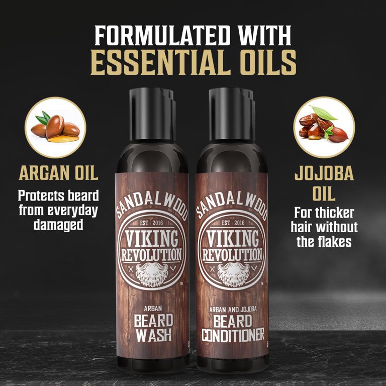 Viking Revolution Beard Care Kit with Wash Conditioner Oil Balm