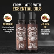Viking Revolution - Beard Care Kit with Beard Wash & Conditioner, Oil, Balm and Comb - Classic