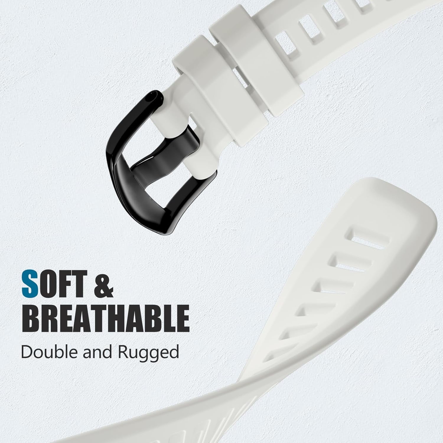 CRKMGS-Compatible with Garmin Instinct Watch Bands Replacement, 22mm Soft Silicone Sport Strap Compatible with Garmin Instinct Band/Instinct 2 Watch Band/Solar/Tactical Smartwatch-White Watch Band