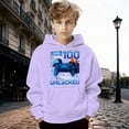 thumbnail image 2 of Kids Boys Girls 100 Days of School Sweatshirt - Letter Print Long Sleeve Preppy Back to School Hoodie, 2 of 4